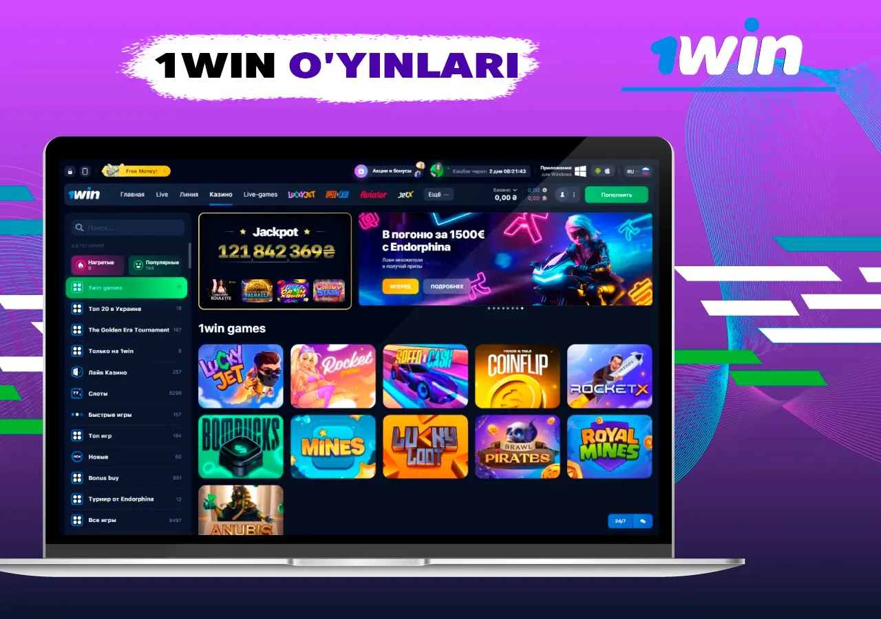 1win bukmeykerlik kompaniyasi tomonidan ishlab chiqilgan o'yinlar